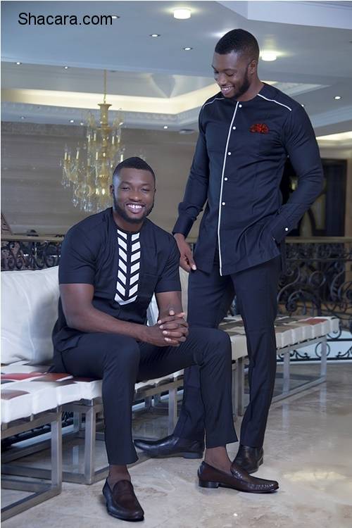 Kalu Ikeagwu & Emmanuel Ikubese Model For Vanskere’s New Afropolitan Three Piece Collection