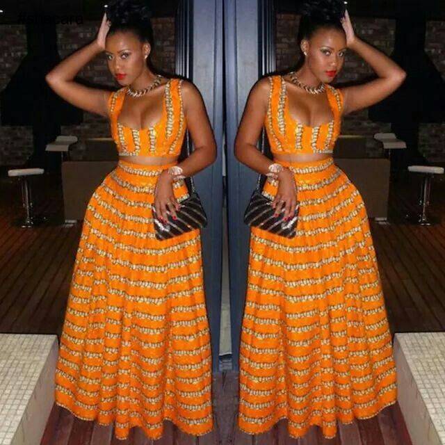 CROP TOP AND MAXI SKIRT ANKARA TWO PIECE STYLES