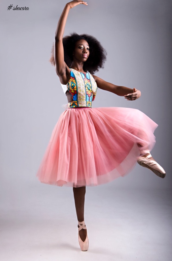 The fashion brand collaborated with a talented Ballet dancer Abiola Efunshile as they wanted to showcase a rare sight of a British African Ballerina in African Prints. The collection its self is inspired heavily by the prints