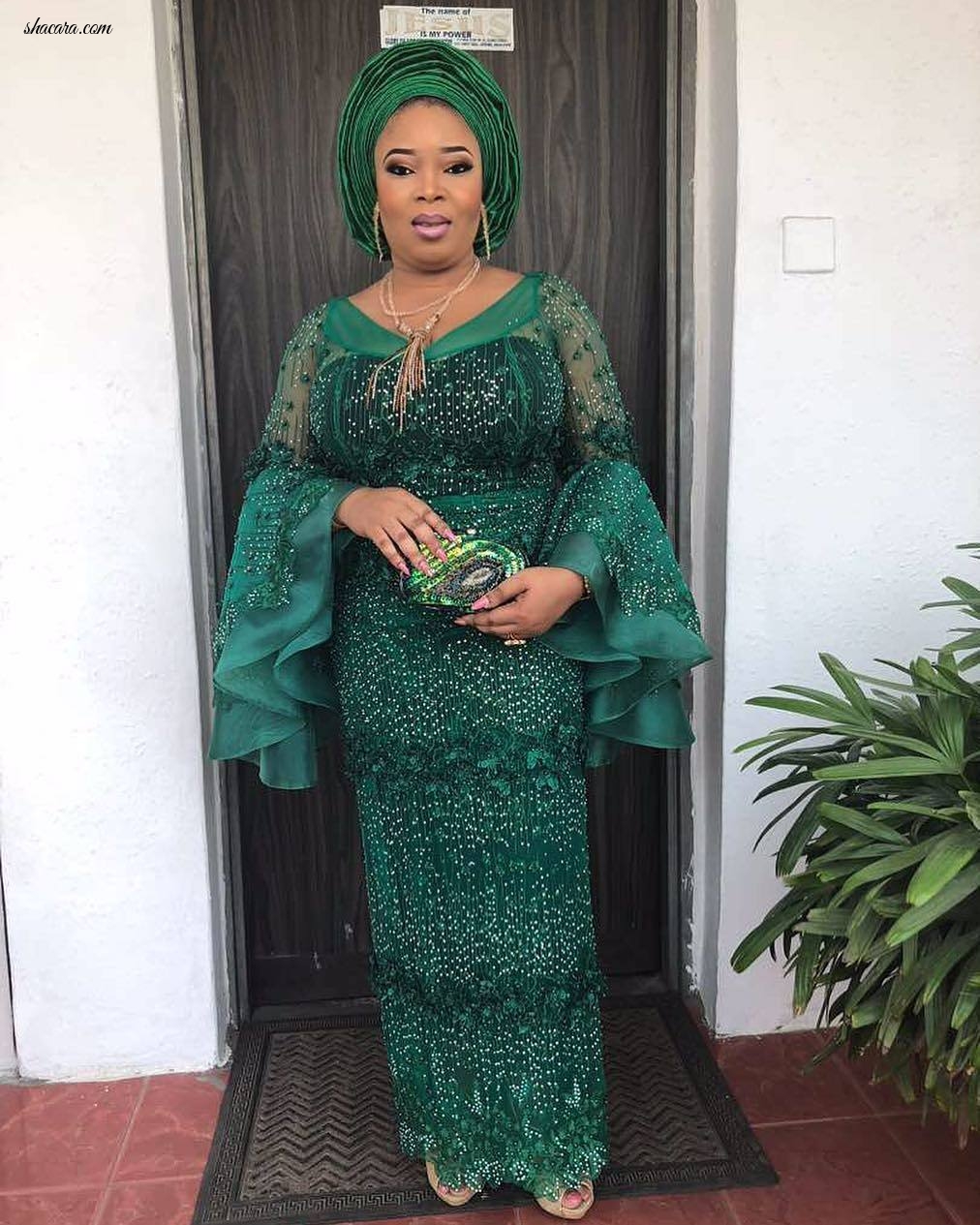 GREEN RUSH!LATEST ASO EBI STYLES FROM THE OWAMBE PARTIES