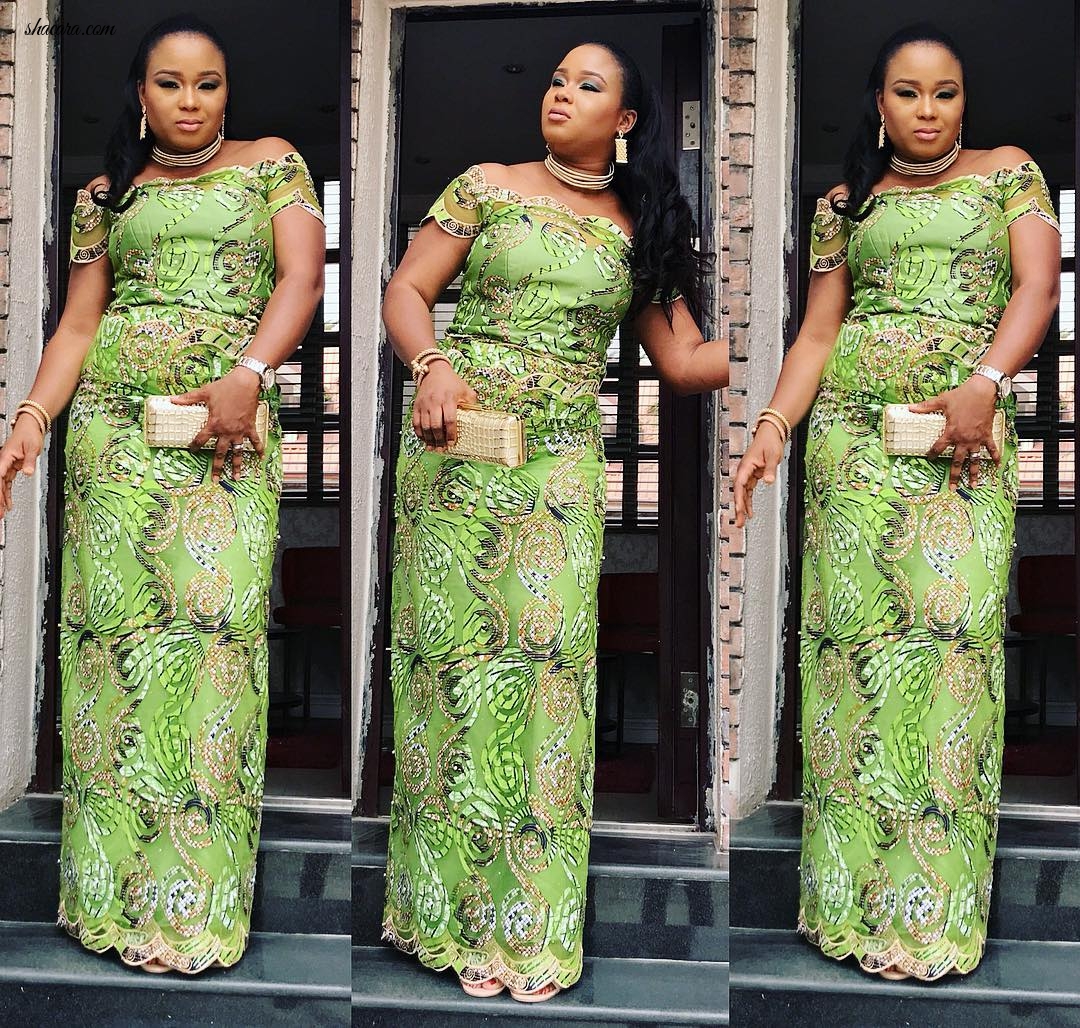 GREEN RUSH!LATEST ASO EBI STYLES FROM THE OWAMBE PARTIES