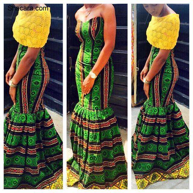 BREATHTAKING TRENDY UNIQUE ANKARA AND LACE GOWN STYLES