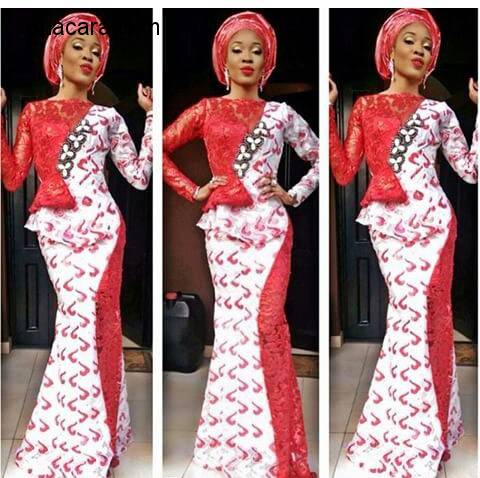 BREATHTAKING TRENDY UNIQUE ANKARA AND LACE GOWN STYLES