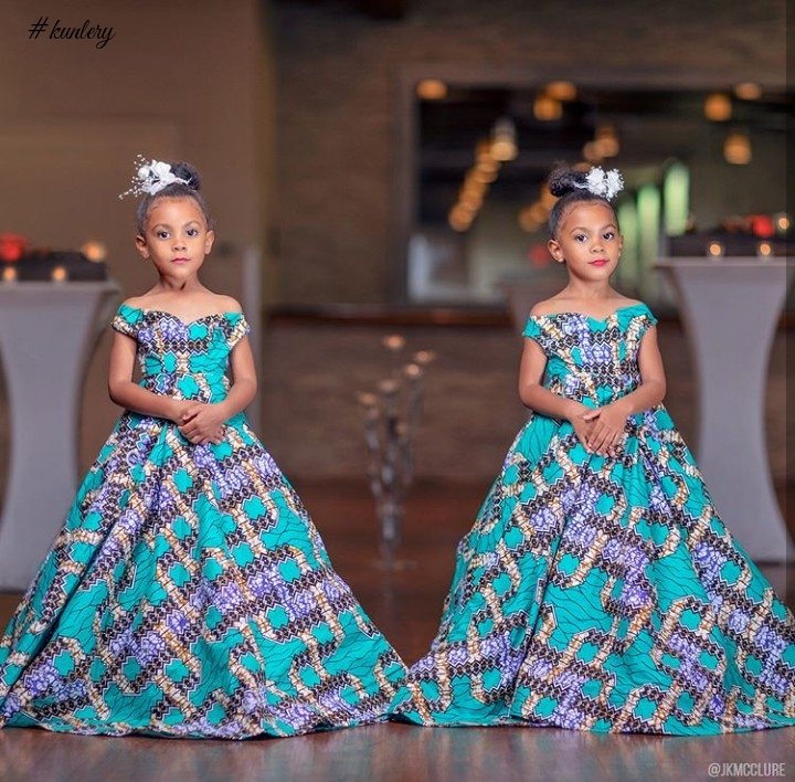 Young Stylish Twins And Parent Serving Chic Ankara Inspiration