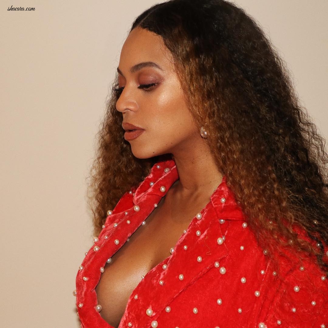 Beyoncé Serves Valentine’s Day Inspiration In A Daring Monochromatic Ensemble