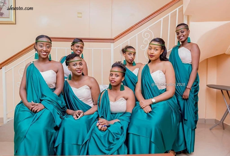 Every Thing Stunning About Rwandan Brides & Bridesmaids And Their Beautiful One Of Shoulder Style