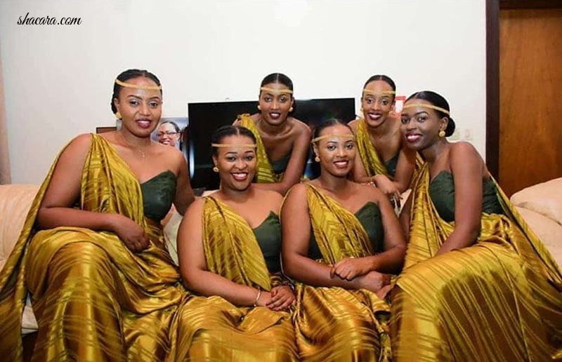 Every Thing Stunning About Rwandan Brides & Bridesmaids And Their Beautiful One Of Shoulder Style