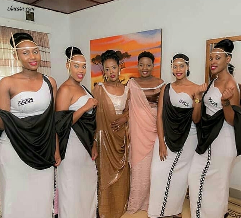 Every Thing Stunning About Rwandan Brides & Bridesmaids And Their Beautiful One Of Shoulder Style