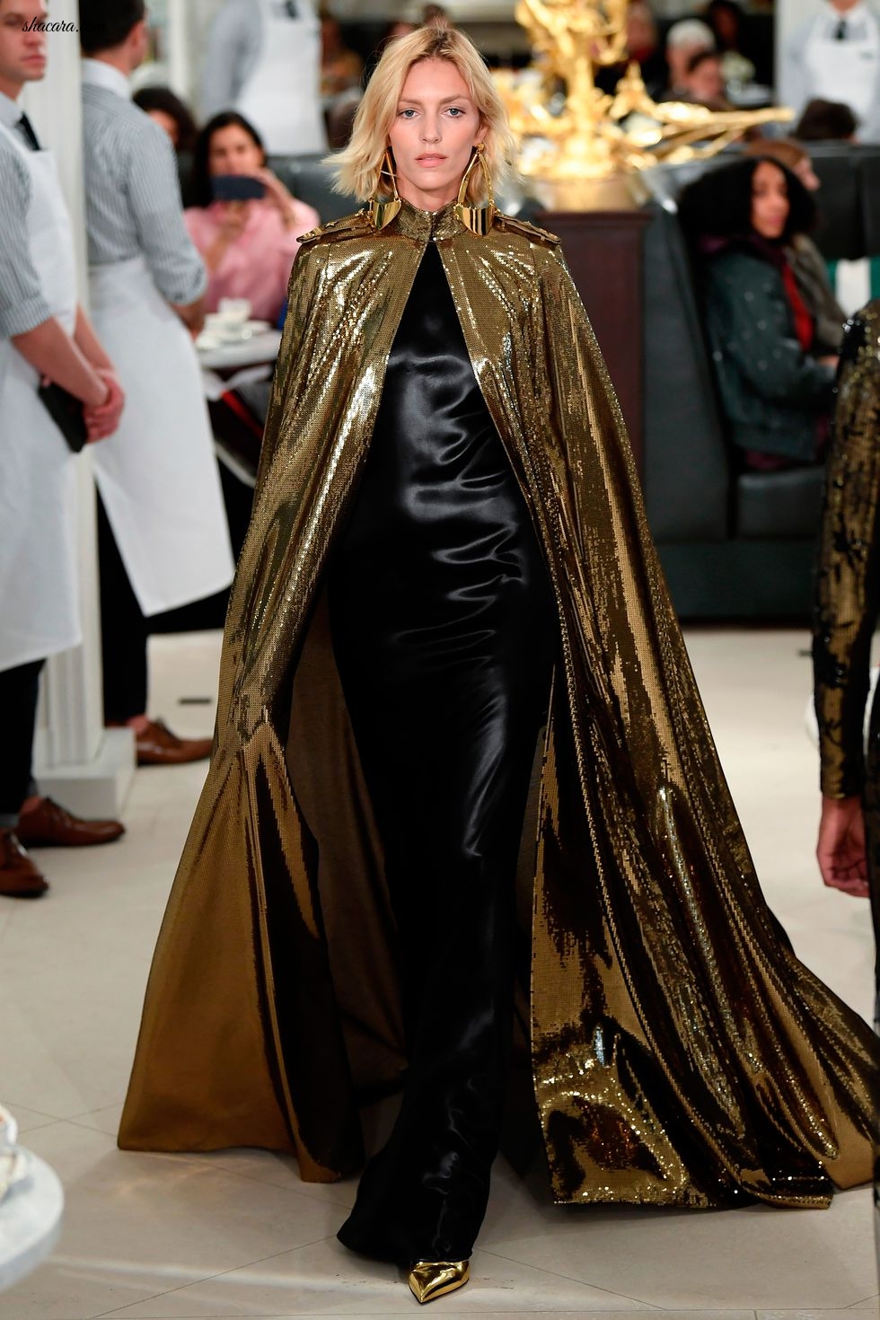 #NYFW: Gold Sequins, Metallics And Pleats Were The Order Of The Day At Ralph Lauren