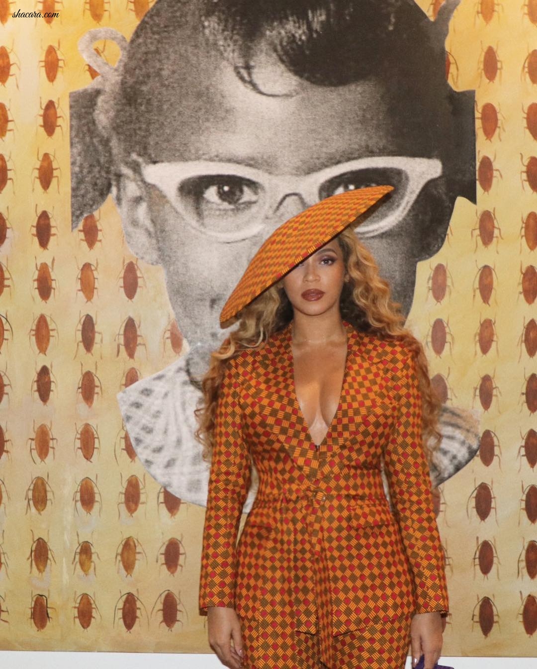 Tailored To Perfection! Beyoncé Dazzles In Plunging Printastic Suit By Ena Gancio