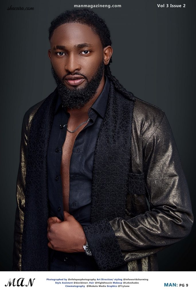 The New Royal! Uti Nwachukwu Is Shirtless On The Cover Of Man Magazine’s Latest Issue