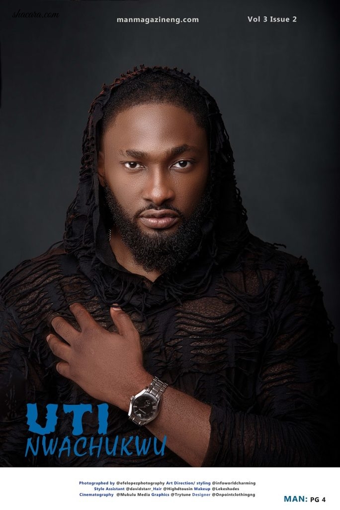 The New Royal! Uti Nwachukwu Is Shirtless On The Cover Of Man Magazine’s Latest Issue