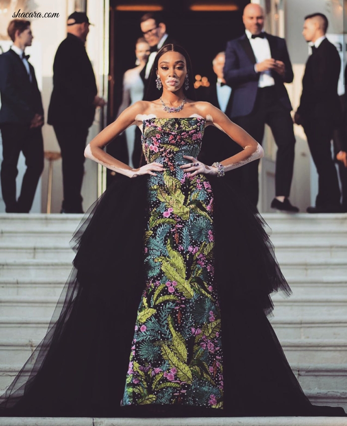 Winnie Harlow Is Beyond Stunning As She Rocks This Beautiful Floral Outfit To Host amfAR Cannes Gala 2019