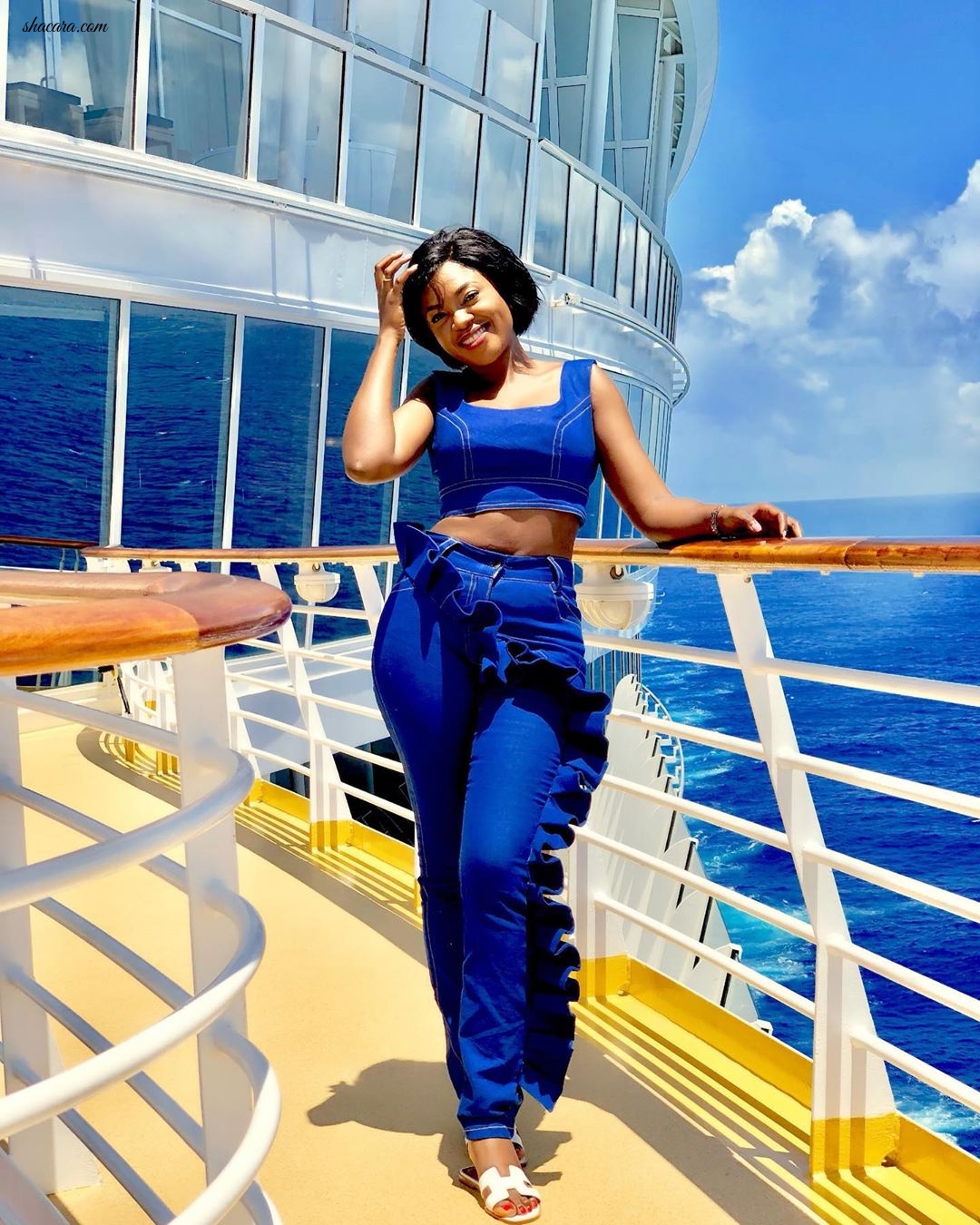 Nollywood Actresses Chioma Akpotha and Omoni Oboli On a 7 days Boat Cruise Organised Royalcarribeanng